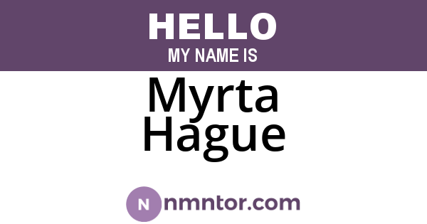 Myrta Hague