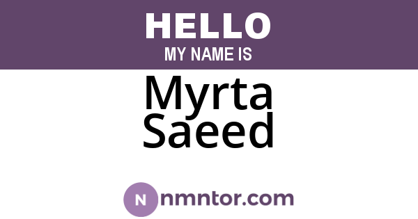 Myrta Saeed