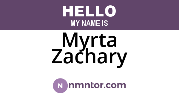 Myrta Zachary