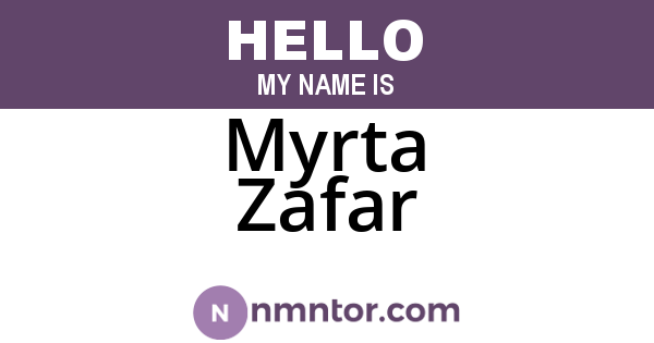 Myrta Zafar