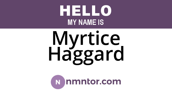 Myrtice Haggard