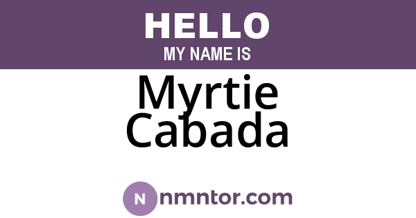 Myrtie Cabada