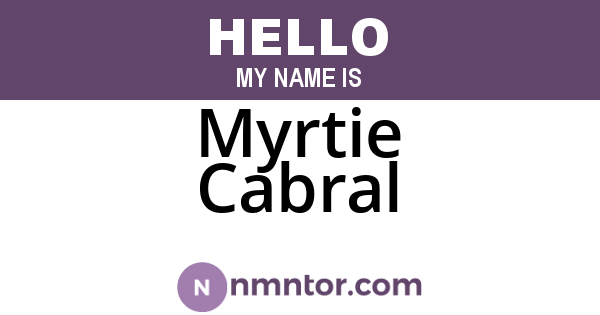 Myrtie Cabral
