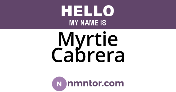 Myrtie Cabrera