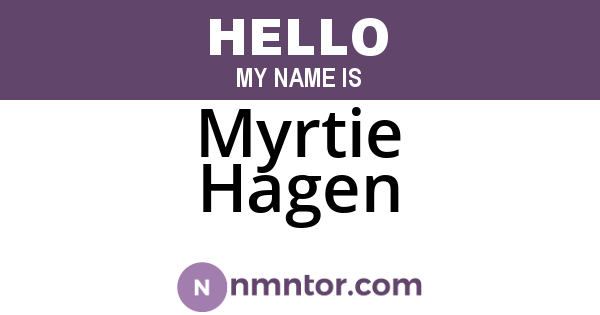 Myrtie Hagen