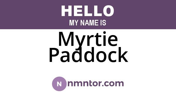 Myrtie Paddock