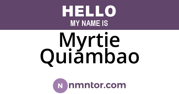 Myrtie Quiambao