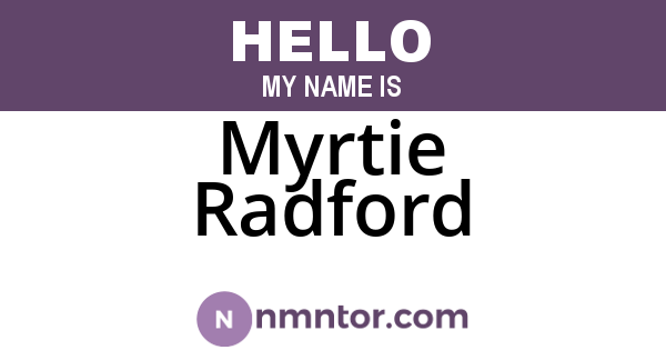 Myrtie Radford