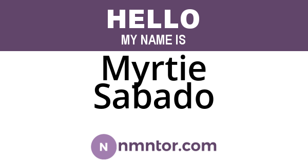 Myrtie Sabado