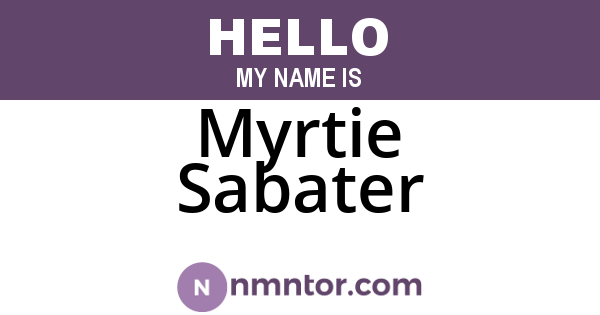 Myrtie Sabater