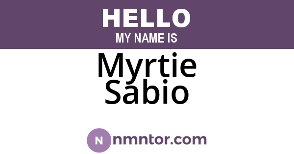 Myrtie Sabio
