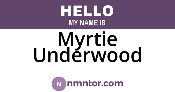 Myrtie Underwood