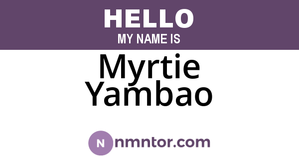 Myrtie Yambao