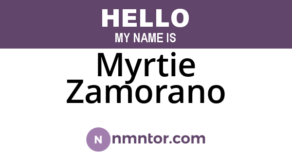 Myrtie Zamorano