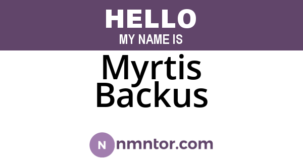 Myrtis Backus