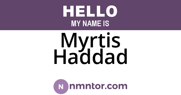 Myrtis Haddad
