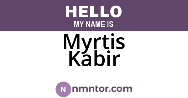 Myrtis Kabir