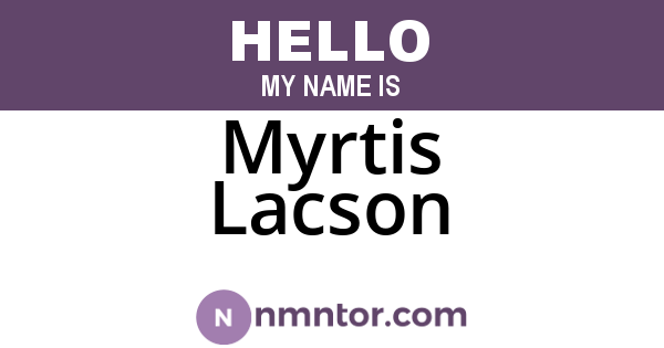 Myrtis Lacson