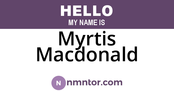 Myrtis Macdonald