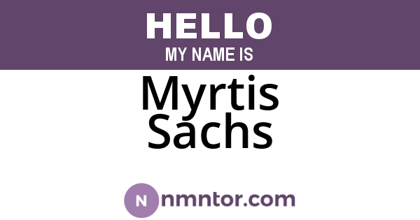 Myrtis Sachs