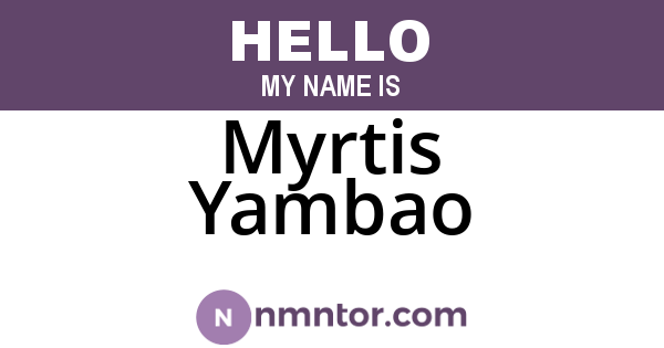 Myrtis Yambao