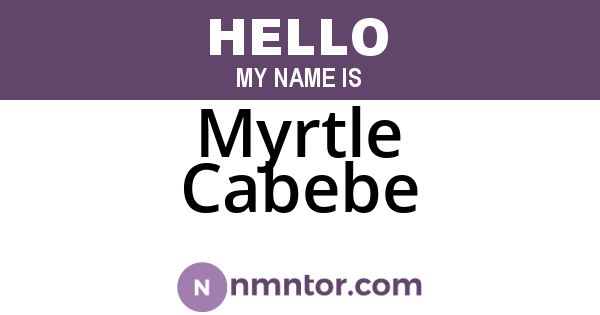 Myrtle Cabebe