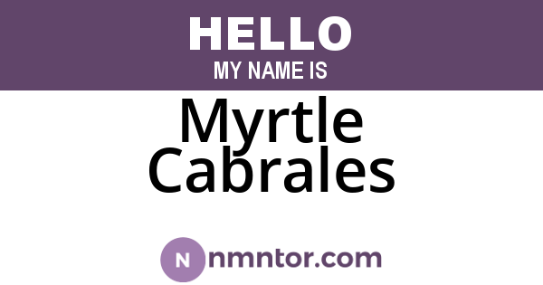 Myrtle Cabrales