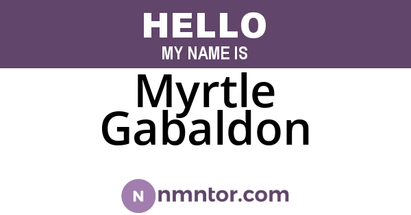 Myrtle Gabaldon