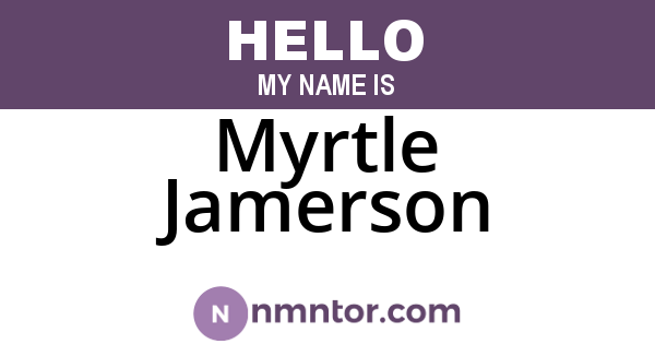 Myrtle Jamerson