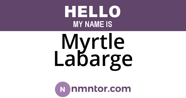 Myrtle Labarge