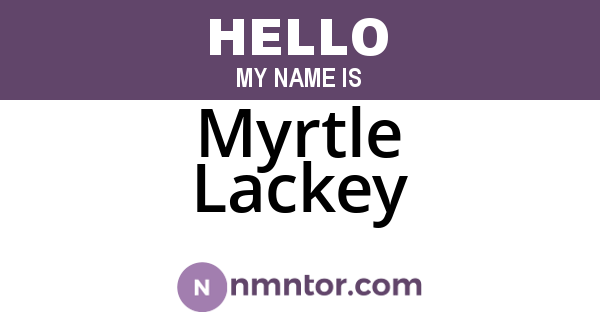 Myrtle Lackey