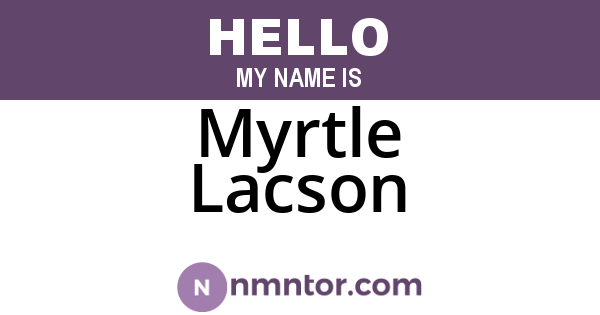 Myrtle Lacson