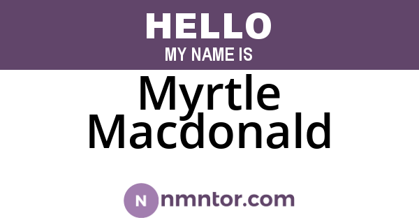 Myrtle Macdonald