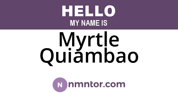 Myrtle Quiambao