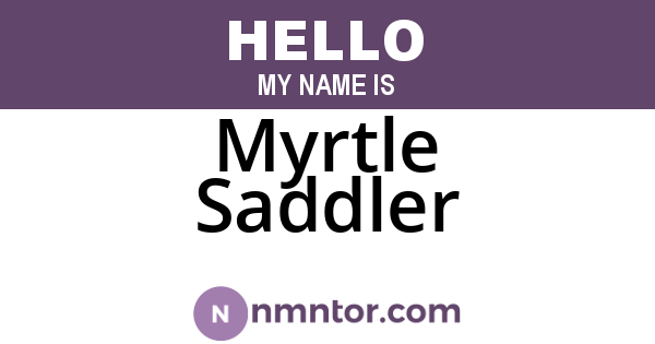 Myrtle Saddler