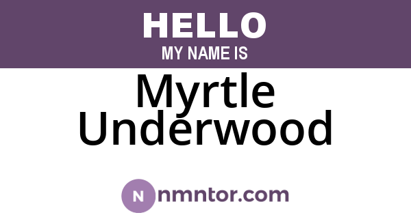 Myrtle Underwood