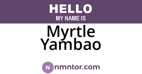 Myrtle Yambao