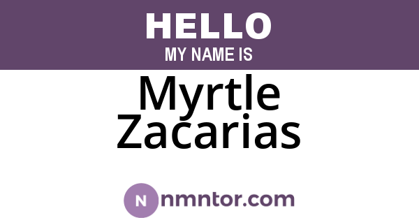 Myrtle Zacarias