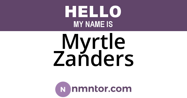 Myrtle Zanders