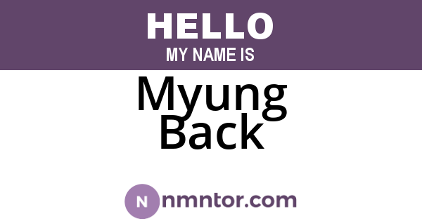 Myung Back