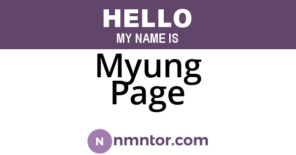 Myung Page