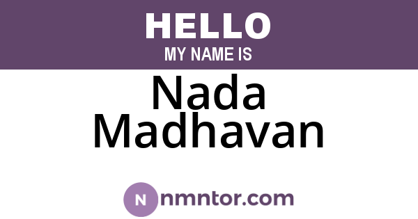 Nada Madhavan