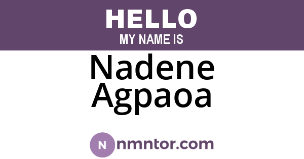 Nadene Agpaoa