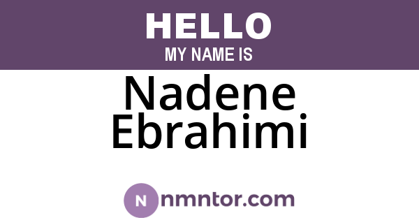 Nadene Ebrahimi