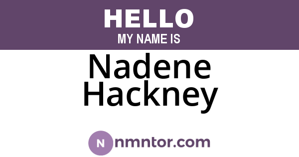 Nadene Hackney