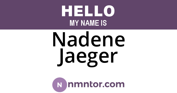 Nadene Jaeger