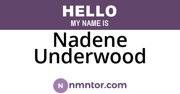 Nadene Underwood