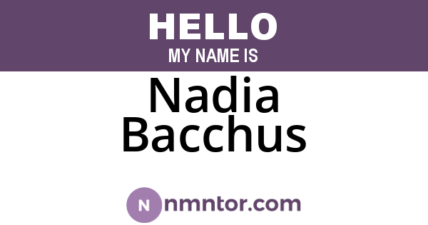 Nadia Bacchus