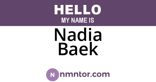 Nadia Baek