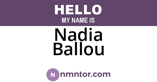 Nadia Ballou